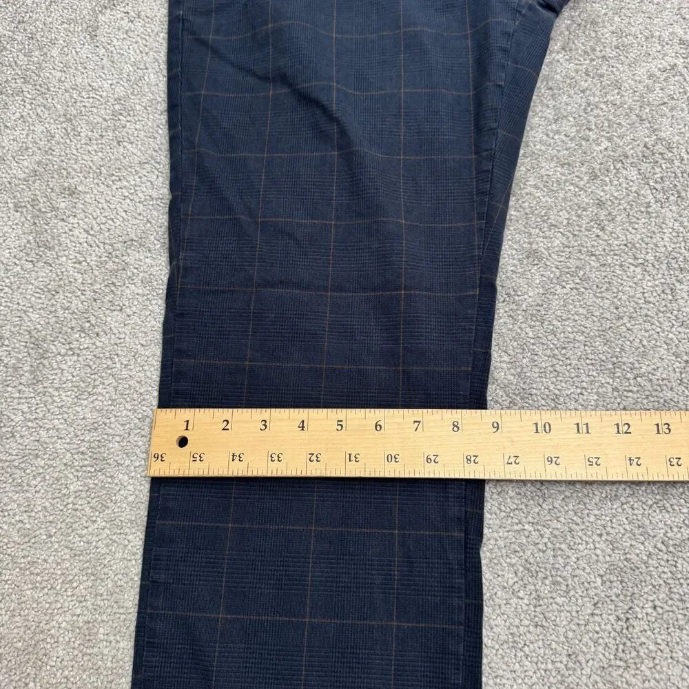 Banana Republic Slim Fit Straight Chino Pants Men 31x30 Khaki Brown Plaid Cotton